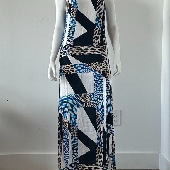 Trina Turk Black and White Halter Maxi Sundress - Picture 5 of 12